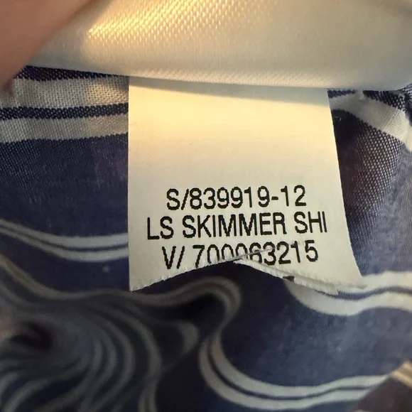 Banana Republic long sleeve, skimmer, button-up striped blouse - size L tall - Picture 8 of 12